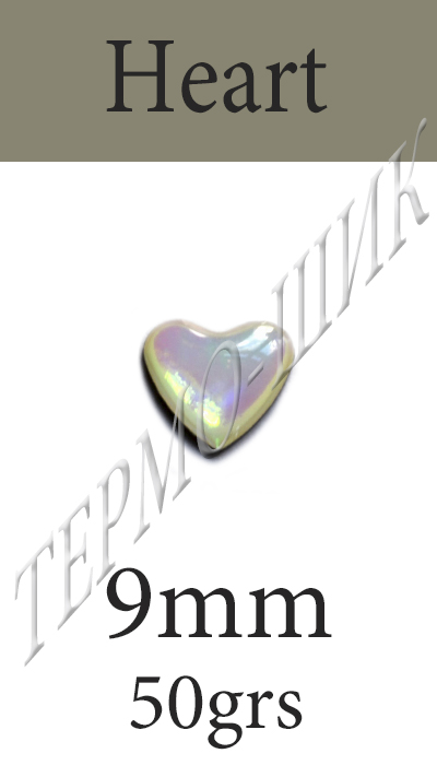  Color Stone Heart 9mm